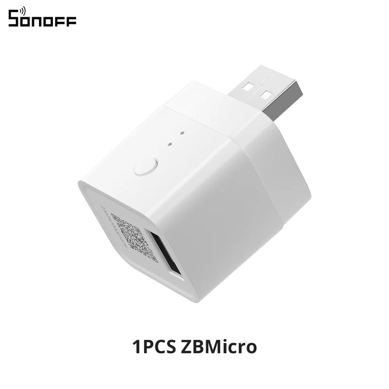 SONOFF ZBMicro Zigbee Micro USB Smart Adaptor 1-10PCS Fast Charging Wide Transmit Coverage Voice Control eWeLink Alexa Google