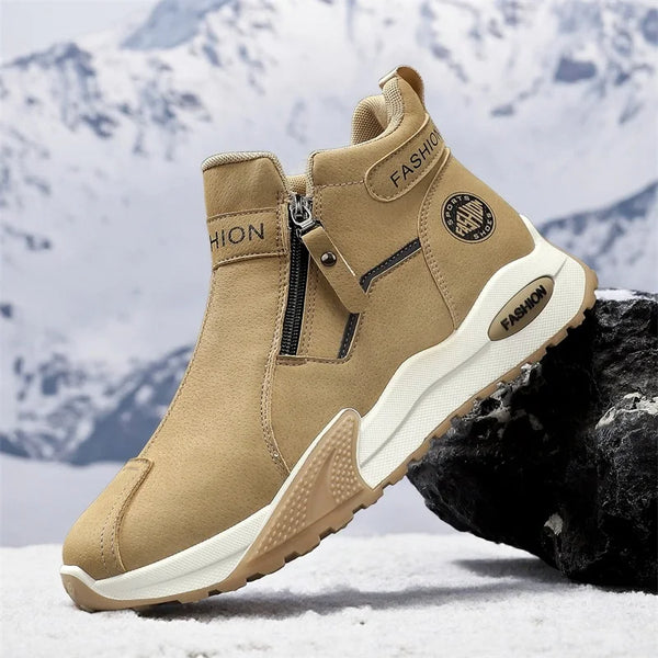 Men's boots winter new warm plush casual snow boots fashion youth Joker outdoor sports cotton shoes anti-slip high-top work shoe