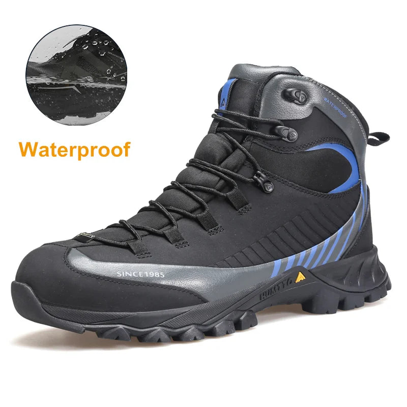 HUMTTO Waterproof Boots for Men Luxury Designer Outdoor Hiking Shoes Climbing Trekking Sneakers Leather Safety Mens Ankle Boots