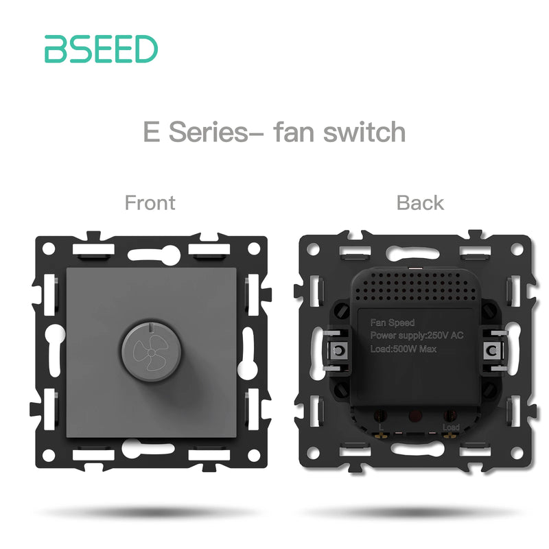 BSEED 1/2Gang Wall Light Switch With LED 65W EU Socket Module Part ST TV Internet Socket Part Glass Frame Free Comnbination
