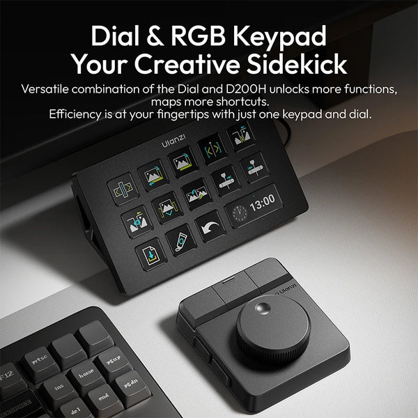 ឧបករណ៍បញ្ជា Ulanzi D100H Dial Creative ការតភ្ជាប់ឥតខ្សែ ជំនួយការកែសម្រួលវីដេអូសម្រាប់ Tiktok Ins Light System Intelligent Studio