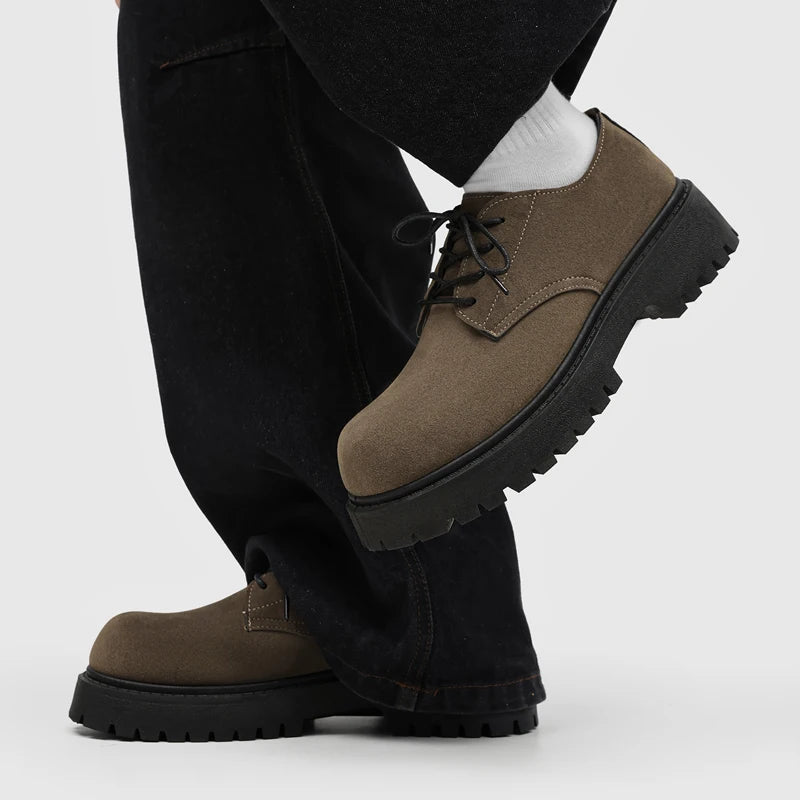 Men's British thick-sole casual shoes four seasons new breathable light soft-sole comfort outdoor business dress walking shoes