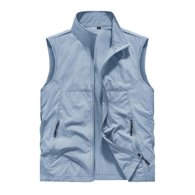 Lightweight quick-drying  waterproof outdoor stand-up collar work jacket customized with logo group activity vest work uniform