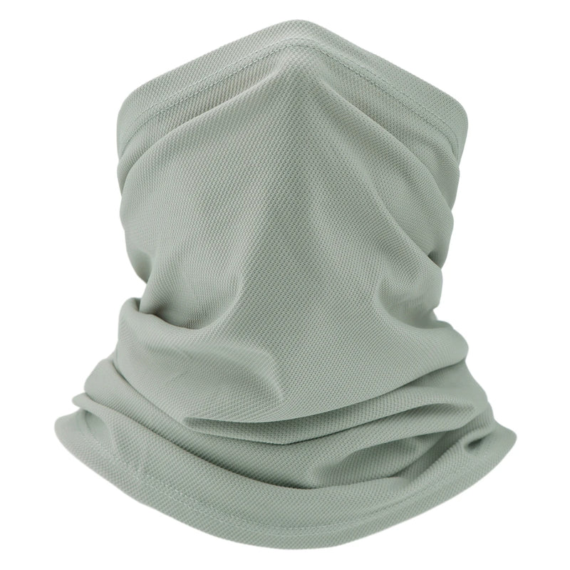 WRELS Ice Silk Sunscreen Mask Outdoor Cycling Face Cover Solid Color Neck Wrap UV Protection Ear Bandana Scarf Protection