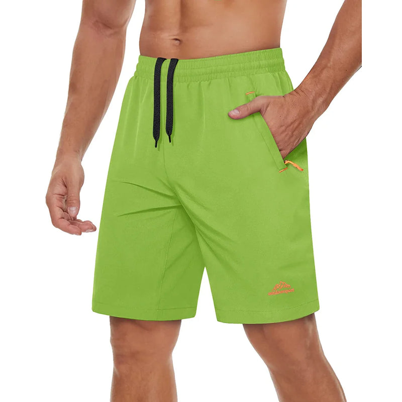 TACVASEN Quick Dry Athletic Running Shorts with Zipper Pockets Men's Summer Shorts for Gym Training Workout Hiking Casual Shorts