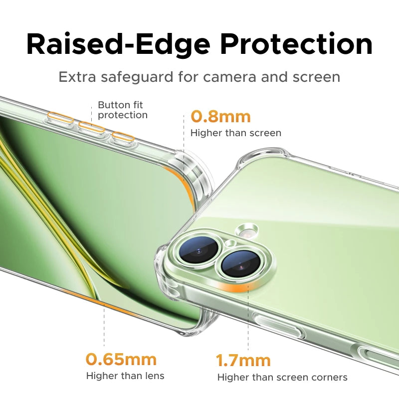 UGREEN Airbags Case for iPhone 17 16 15 Pro Max Clear Case Transparent Cover for iPhone 16 Pro 17 Air Protective Case Shockproof