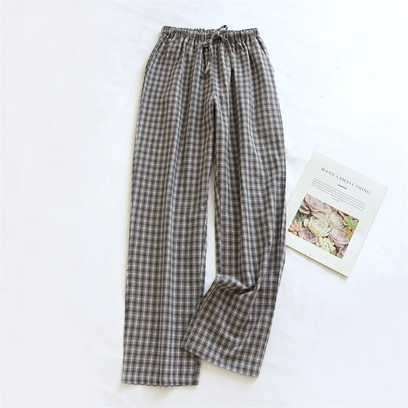 ខោ pajama ធម្មតា ខោ pajama កប្បាសសុទ្ធថ្មី និទាឃរដូវ រដូវស្លឹកឈើជ្រុះ ស្លៀកនៅផ្ទះ ខោ pajama សម្រាប់ស្ត្រី ឬបុរស ខោ pajama ខោ pajama