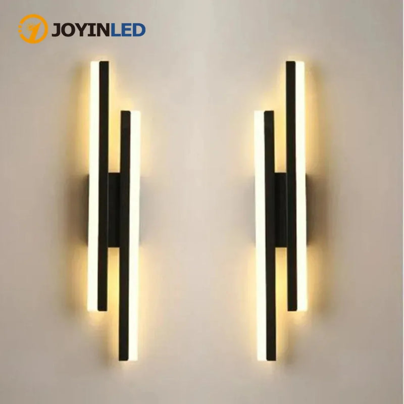 JOYINLED Modern Acrylic LampshadeLED Wall Lamp Sconce Copper Line Pipe Lighting for Bedroom Living Room Corridor Light Fixture