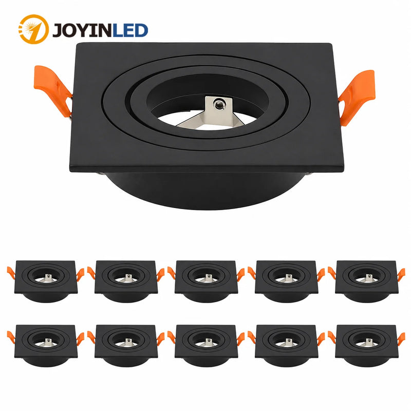 ចង្កៀងពិដាន JOYINLED រាងការ៉េ 2/10 ដុំ អាចលៃតម្រូវបាន GU10 MR16 GU5.3 ស៊ុមចង្កៀងដោនឡោត 70mm កាត់ចេញ សម្ភារៈបំភ្លឺពិដាន
