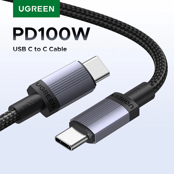 UGREEN PD 100W Cable USB C Fast Charging Cable 5A for Laptop MacBook iPad iPhone 17 16 Xiaomi Samsung S25 Type-C Data Cord