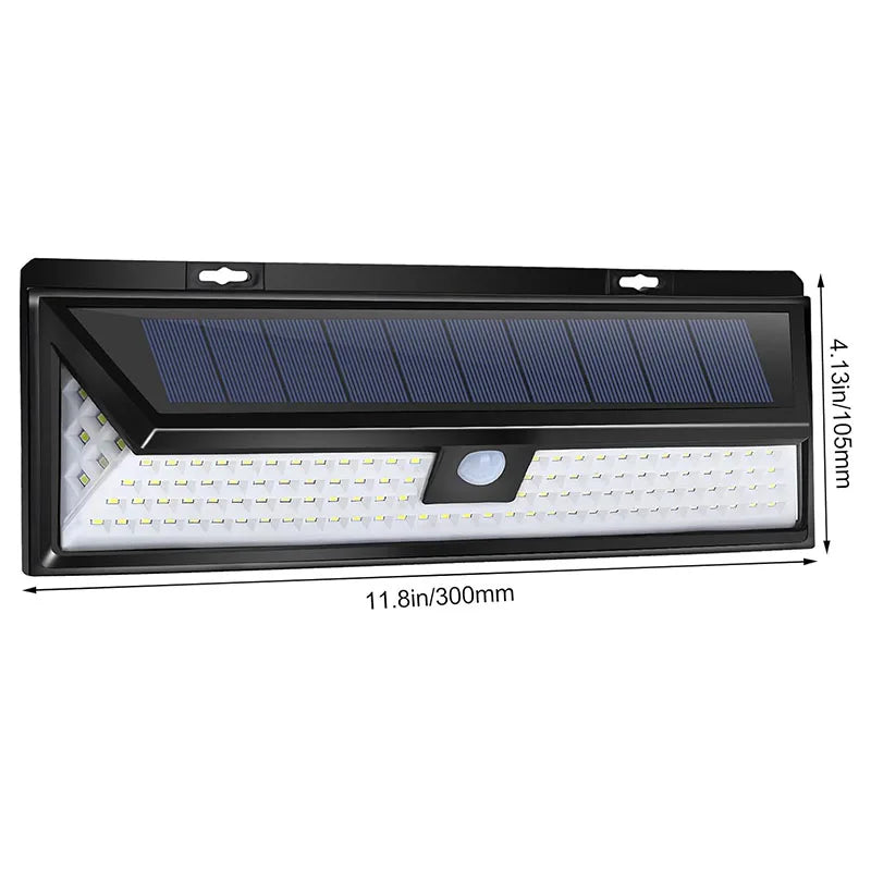 118 LED Solar Outdoor Lights Motion Sensor 270° Wide Angle Lighting Security Solar Powered Flood Lights Outside Fence Wall Yard