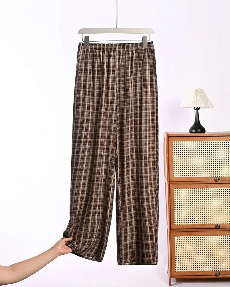 Floral Pajamas Pants Woman Nightwear Spring Summer Loose Sleeping Bottoms Lounge Home Wear Elastic Waist Sleepwear Trousers