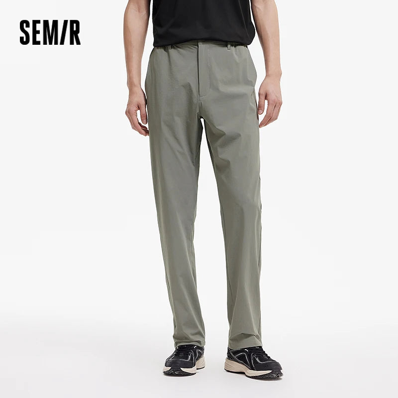 Semir Men Pants Cooling 2026 Quick Dry Straight Solid Stretch Urban Casual Everyday Style Soft Comfortable Daily Wear Trendy
