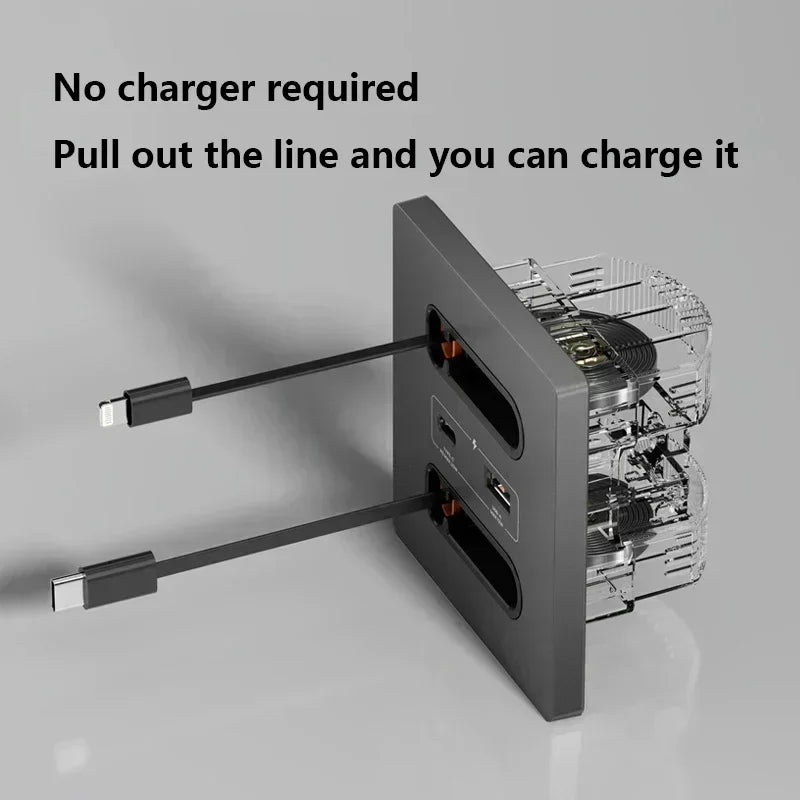 Universal Smart Socket With Charging line 20W Fast Charge USB C Port PC Power Wall Panel,Mobile phone charging Type C Outlet