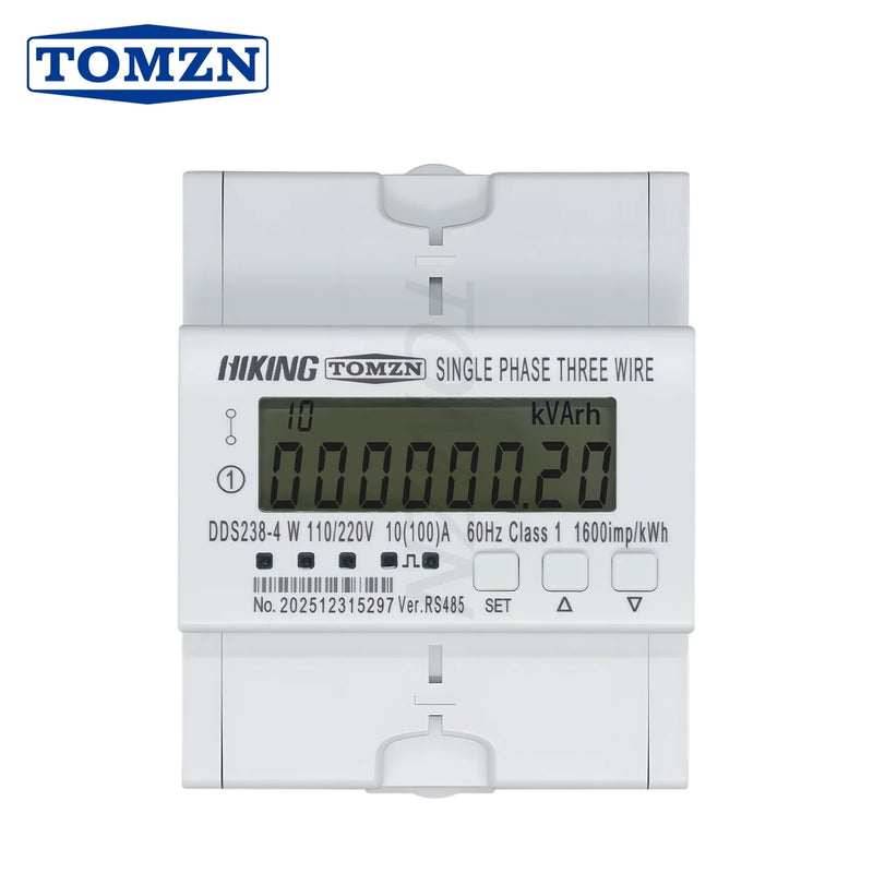 TOMZN DDS238-4 W L1/L2 FM2S Bi-directional Active Energy Meter  100A, RS485, Phase Voltage/Frequency 50/60Hz