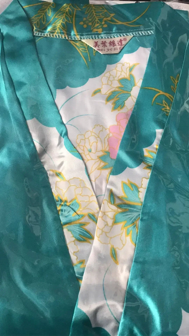 Vintage Ethnic Style Casual Print Elegant Bathrobe Women's Sleep Bathrobe Faux Silk Robes for Women Clothing Fashion Clothes