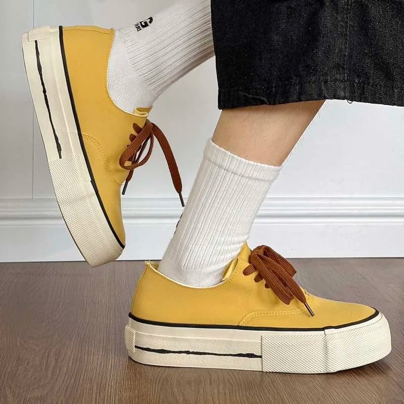 Men's high-quality canvas casual shoes Four Season breathable light soft-sole comfort fashion outdoor walking sports board shoes