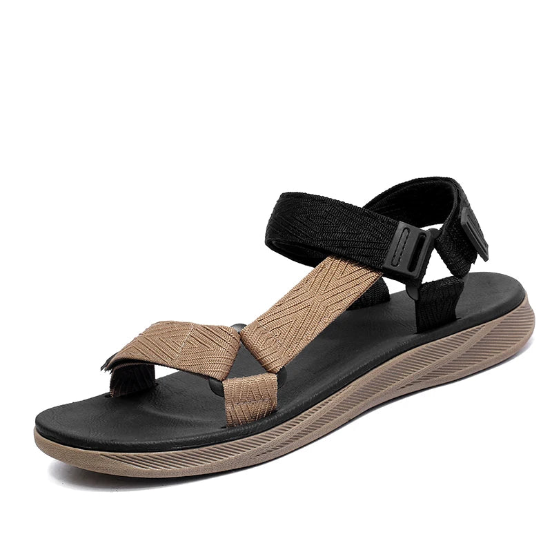 Thick Soles Platform Bottom Sandals Men Summer Adjustable Open Toes Sandals With Velcro Strap Teenager Sandal Soft Lightweight