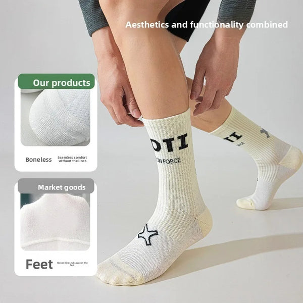 WRELS 1/2/3 Pairs Cycling Socks Fast‑Dry Compression Socks Men Women Arch Support Breathable Bike Riding Running Sports Socks