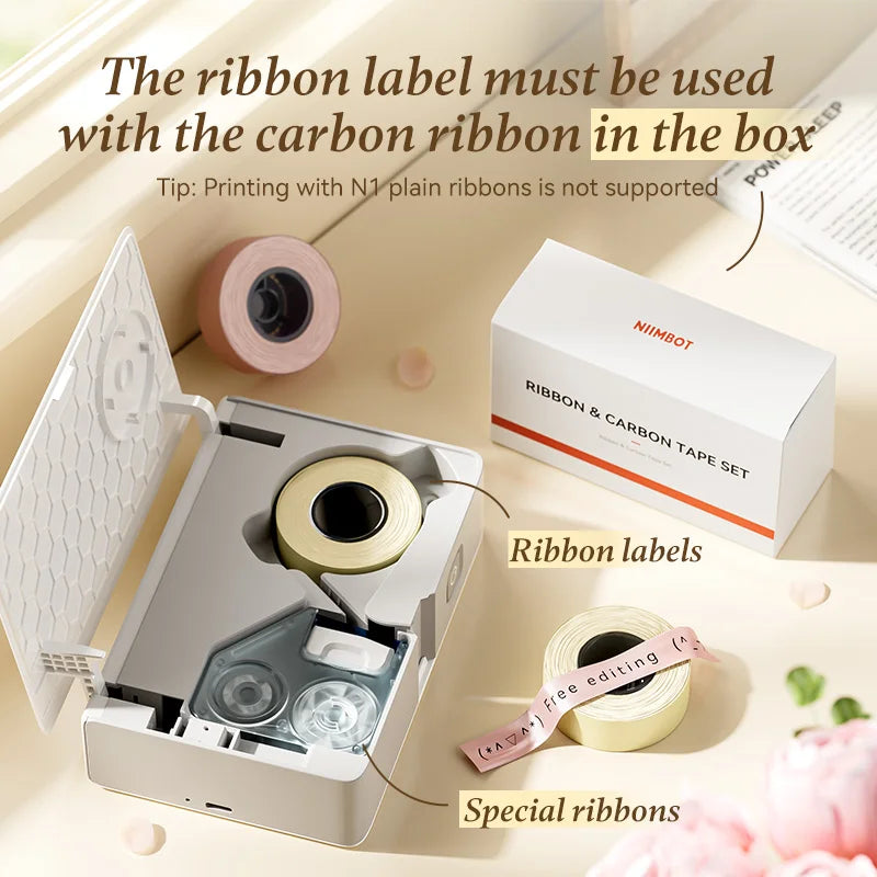 NIIMBOT N1/B18 Satin Ribbon Label and Special Carbon Ribbon for Birthday Gift Wedding Blessing scene