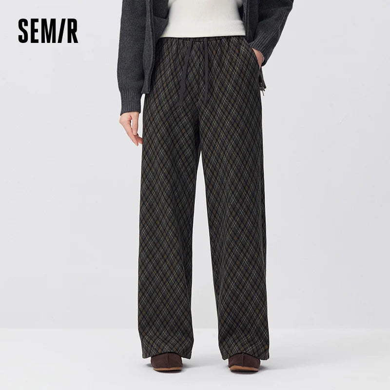ខោ Semir សម្រាប់នារី ខោធម្មតា រាងស្លេក រលុង ជើងធំ រចនាបថទំនើប ឆ្នាំ២០២៦ រដូវរងាថ្មី ស្លៀកប្រចាំថ្ងៃ រចនាបថធម្មតាសម្រាប់ទីក្រុង ស្លៀកពាក់ប្រចាំថ្ងៃ