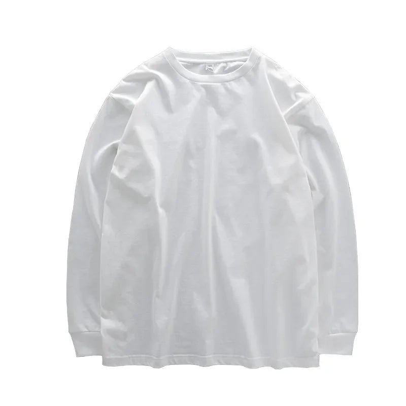 Dukeen 280g Heavyweight Long-Sleeved T-Shirt for Men 100% Cotton Shirts Oversized Solid Color Tops Plain Tees Men's Clothing