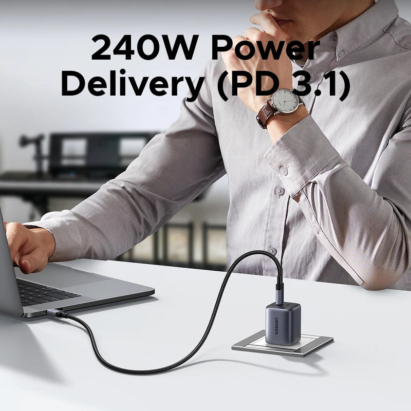 UGREEN Full Function USB C Cable USB4 40Gbps PD3.1 240W Fast Charging Cable 8K60Hz for Monitor Laptop MacBook iPhone 17 Samsung