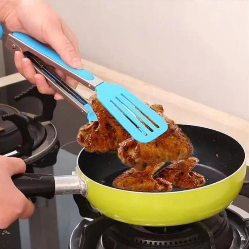 Silicone BBQ Grilling Tongs - Non-Stick, Heat-Resistant Kitchen & Outdoor Cooking Tools for Salad, Bread, and Barbecud-Food-Safe