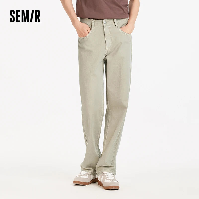 Semir Men Jeans Washed 2026 Retro Loose Fit Straight Cotton Urban Casual Everyday Style Soft Comfortable Daily Wear Trendy