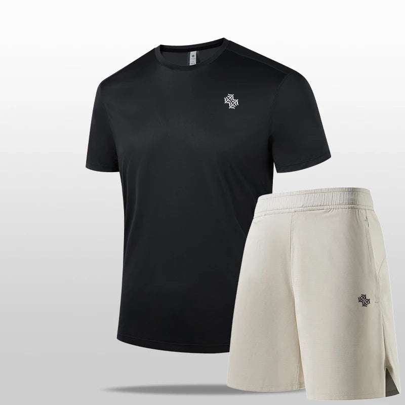 SBWL Summer 2026 Men's High-Quality Outdoor Sports Short-Sleeved Shorts Set for Daily Casual Beach Wear Tops