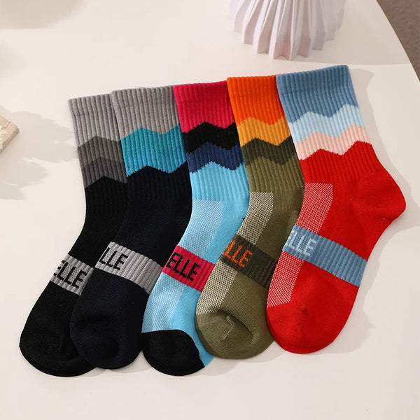 WRELS 1/2/3 Pairs Sports Crew Socks Quick Dry Anti-Odor Cycling Socks Men Breathable Arch Support Road MTB Bike Riding Socks