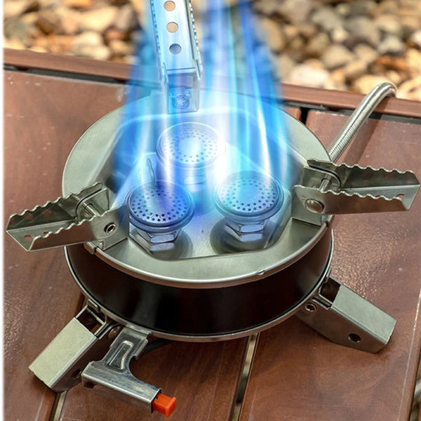 6800W 12800W 18000W Portable Outdoor Stove Camping Gas Stove Folding Head Burner Strong Fire Stove with Storage Bag For Hiking