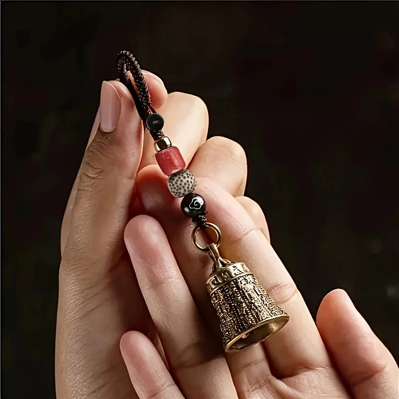 1pcTibetan Bell Keychain Crafted by Hand, Includes a Bell And Braided Cord for Good  Spirituality a Cultural Gift for Monks