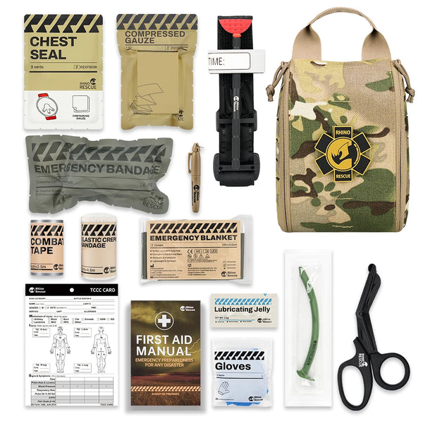 Rhino Rescue IFAK Pouch Trauma Kit Frist Aid Kit Tactical Survival Outdoor Bag Emergency  For Camping Medical Kit