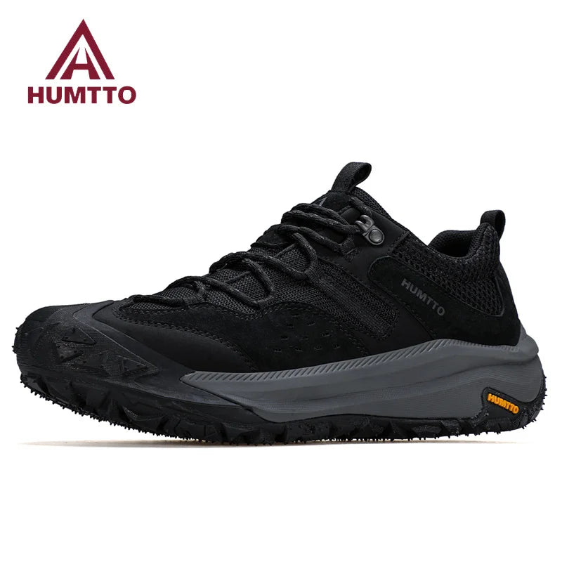 HUMTTO Hiking Men Shoes Non-slip Men's Sports Shoes Leather Safety Walking Outdoor Sneakers for Man Breathable Trekking Boots