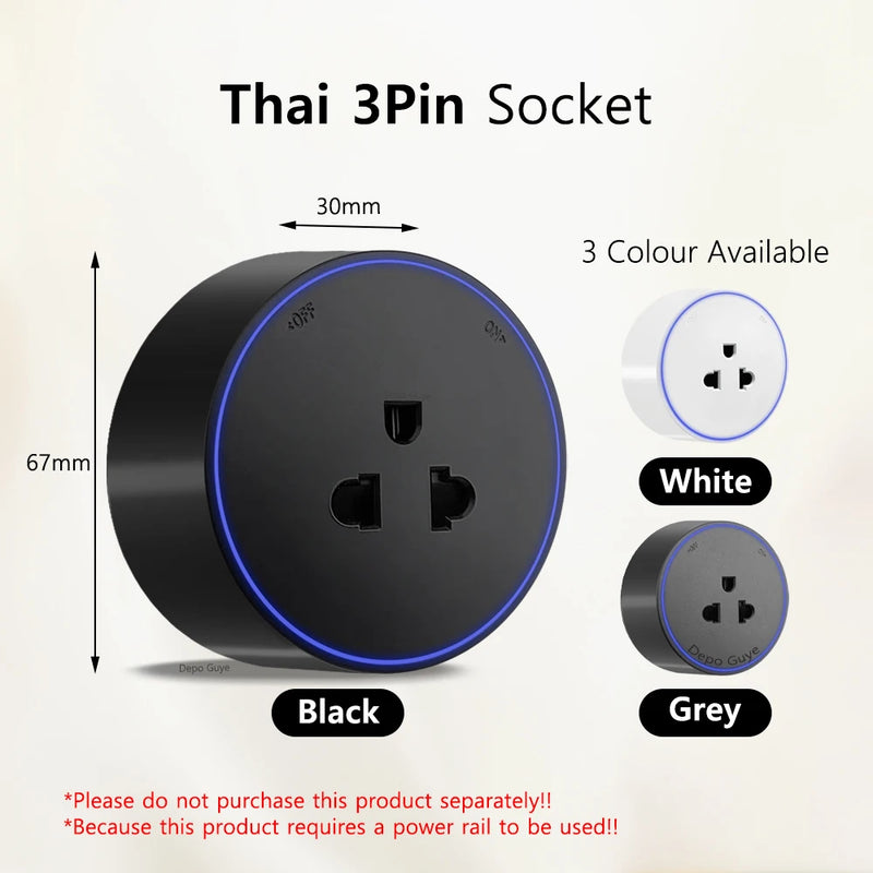 Induction lamp Wall Track Socket EU FR Italy Israeli UK Standard Home Office Electric Socket Removable Plugs Adapter USB C Ports