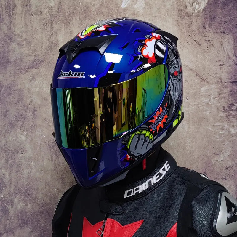 AIS Motorcycle Helmet cool Modular Moto Helmet With Inner Sun Visor Safety Double Lens Racing Full Face the Helmet Moto Helmet