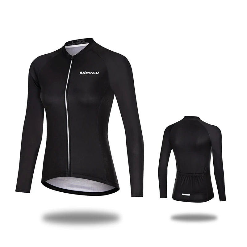 Women's Long Sleeve Cycling Jersey Quick Dry Breathable MTB Road Bike Shirt Spring Autumn Riding Training Sportswear Top