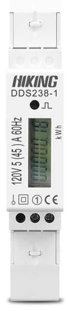 TOMZN Single-Phase DIN Rail kWh Energy Meter – 5(45)A, 45A, 220V–230V, 50/60Hz, LCD Display with Blue Backlight