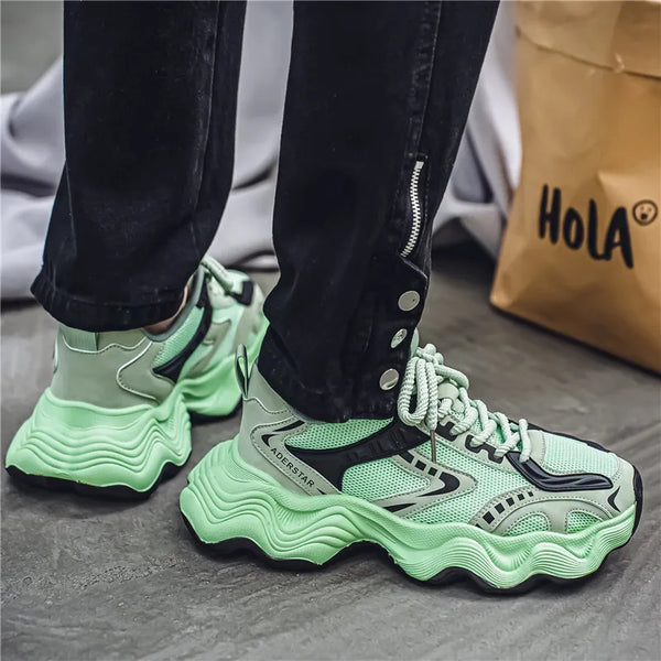 Chunky sneakers four seasons breathable lightweight racing running soft sole comfort non slip fashion student speed sports shoes