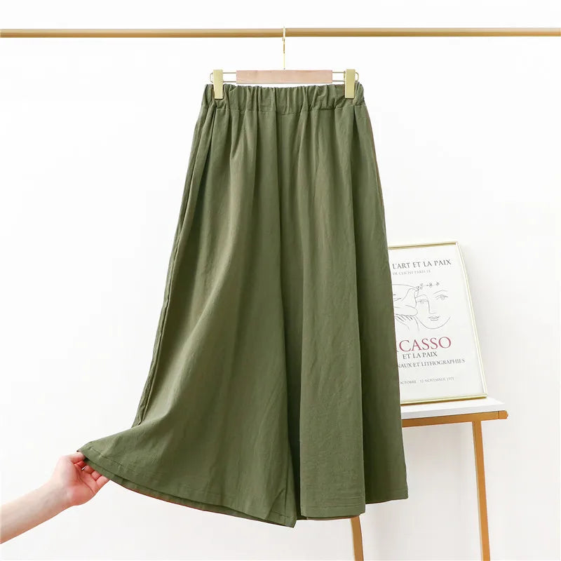 Spring Autumn Loose Wide Leg Pants Cotton Linen Home Wear Trousers New Sleeping Pajamas Pant Women Sleepwear Pantalon De Pijama