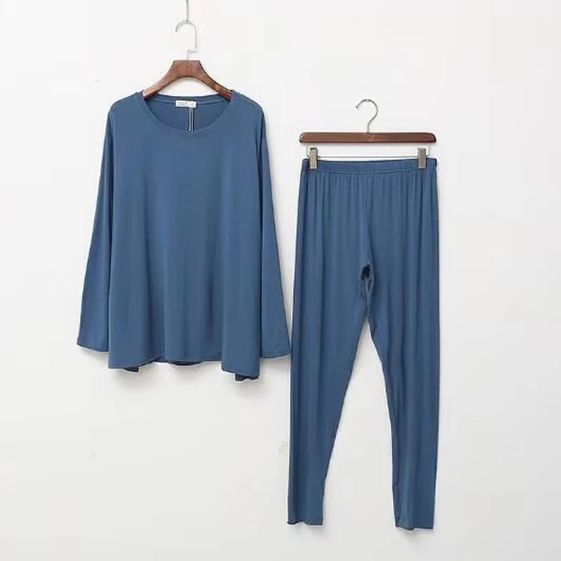 Loose modal cotton home clothes long sleeve autumn winter pajamas women large size ladies sleepwear pijama set lounge pyjama