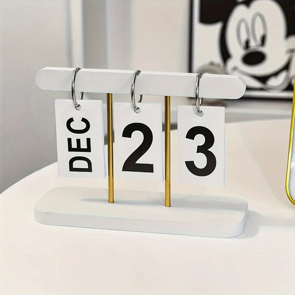 1pc Minimalist Nordic-Style Page,Turning Calendar, Perfect for Decorating Desk Or Living Room table,English text, calendar.