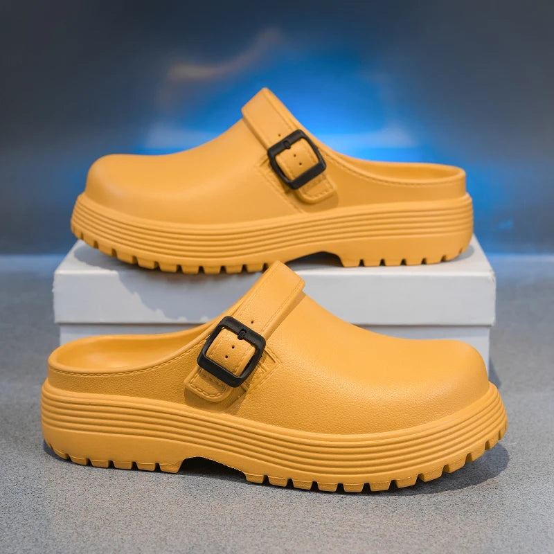 Men's Mule EVA casual slippers summer soft-sole non-slip lightweight outdoor walking beach shoe fashion dual-use sports slippers