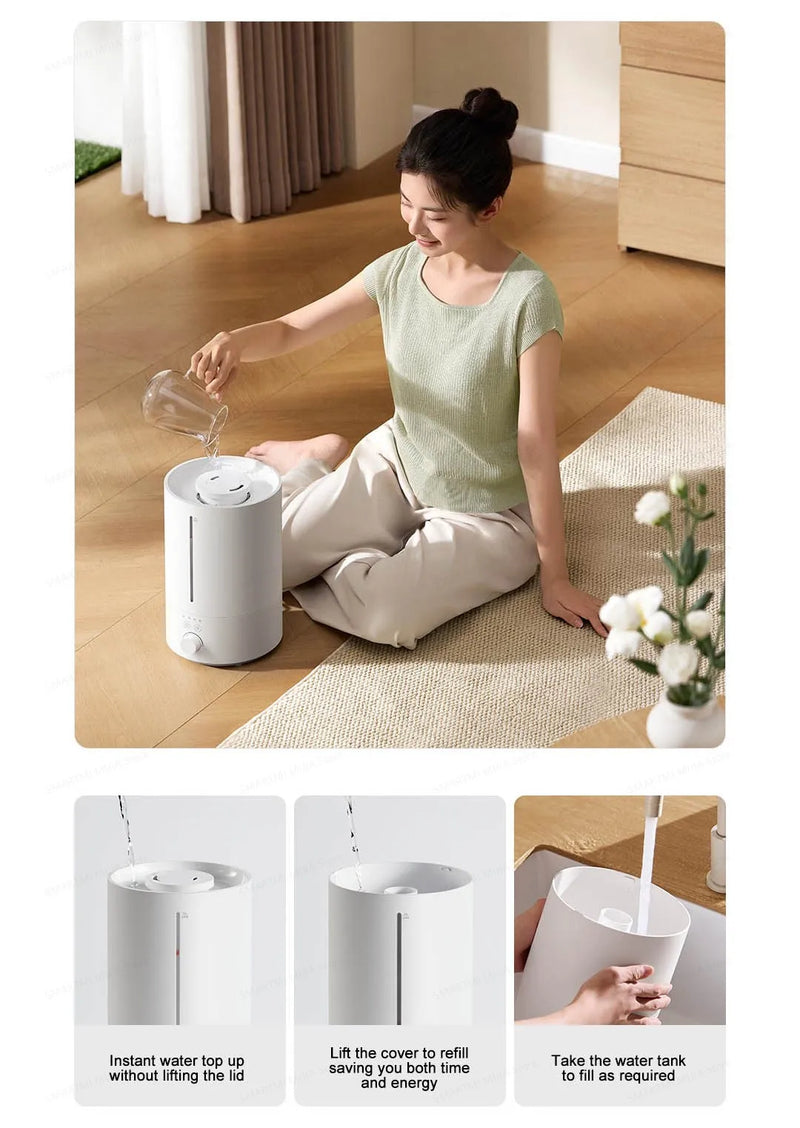 MIJIA Humidifiers 3, Large 4.5L Capacity, 350mL/h Humidifying Capacity, Water Shortage Protection,CN Version With Adapter