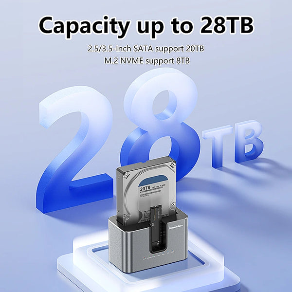 មុខងារក្លូនក្រៅបណ្តាញ Blueendless M.2 NVME ទៅ SATA 2.5 3.5 2.5/3.5 អ៊ីញ SSD HDD ចម្លងអាដាប់ទ័រស្ថានីយ៍ចត