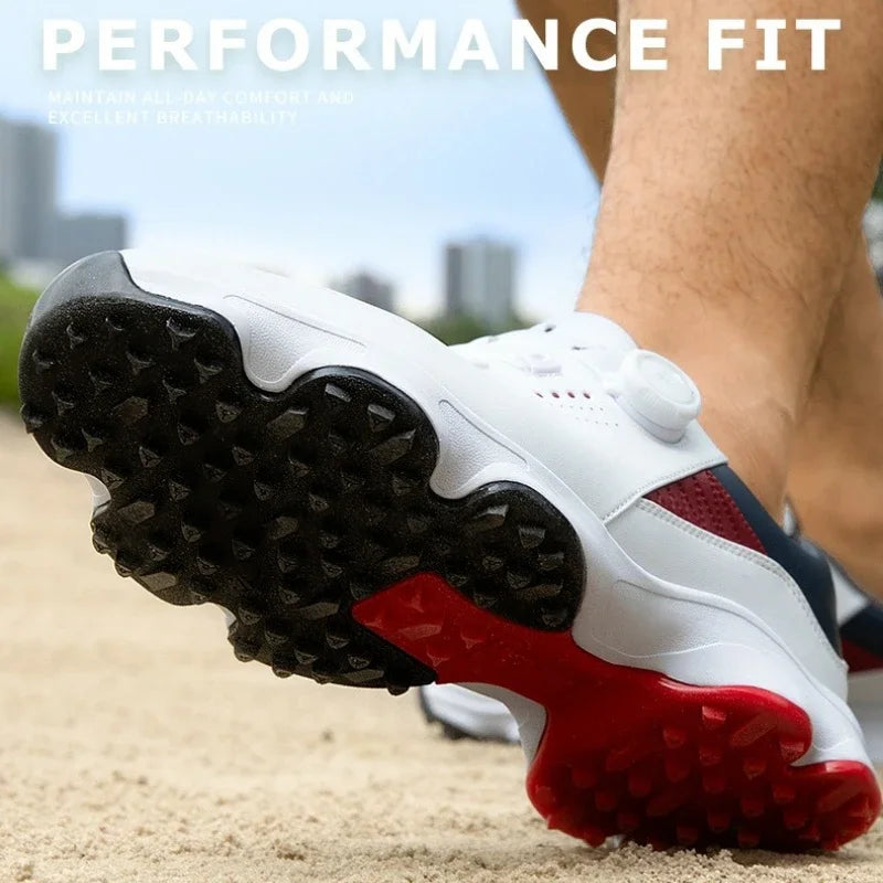 PGM Golf Shoes Men Summer Outdoors Sports Casual Sneakers Shock Absorbent Bottom Knob Lace Anti Slip Breathable XZ422