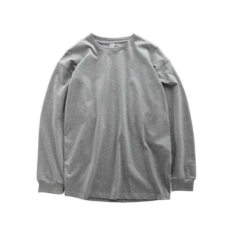 Dukeen 280g Heavyweight Long-Sleeved T-Shirt for Men 100% Cotton Shirts Oversized Solid Color Tops Plain Tees Men's Clothing