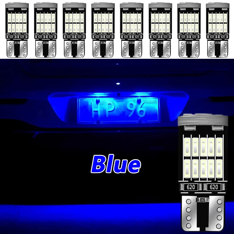 អំពូល LED T10 W5W ចំនួន 10-40 អំពូល CANBUS គ្មានកំហុស 12V 4014-26SMD 400LM 6500K ពណ៌សភ្លឺខ្លាំង ភ្លើងខាងក្នុងរថយន្ត ផែនទីទ្វាររថយន្ត