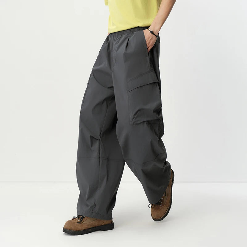 Semir Men Pants Cool Quick Dry Knee Pleated Workwear Curved Long Pants 2026 Summer Loose Straight Casual